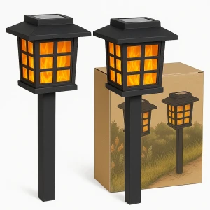 ZESTAW 2 LAMP OGRODOWYCH SOLARNYCH POCHODNIE PŁOMIEŃ OGIEŃ
