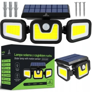 LAMPA SOLARNA LED 3w1 ZEWNĘTRZNA ULICZNA OGRODOWA CZUJNIK RUCHU I ZMIERZCHU