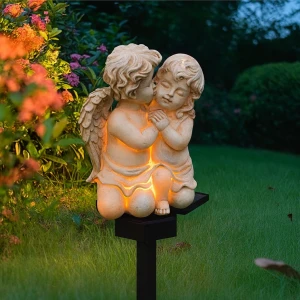 ANIOŁKI SOLARNE LAMPA OGRODOWA ZNICZ DEKORACJA NA CEMNTARZ DO OGRODU