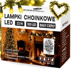LAMPKI CHOINKOWE 300 LED SIECIOWE BIAŁE CIEPŁE 22M PROGRAMATOR ŚWIATEŁKA ŁAŃCUCH