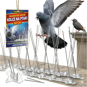 5x Zestaw Kolce na ptaki nierdzewne gęste 50 cm na gołębie mewy