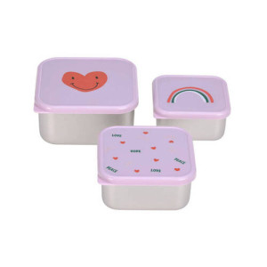 Lassig Lassig Pojemnik na przekąski snackbox ze stali nierdzewnej 3 szt. Happy Rascals Heart 