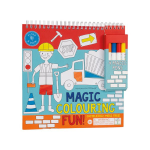 Floss&rock Na budowie, książeczka do kolorowania z magicznymi pisakami 