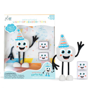 Glo Pals Postać do kąpieli Party Pal - zestaw z dwiema kostkami sensorycznymi świecącymi w wodzie 