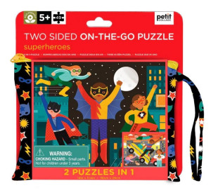 Petit Collage Dwustronne puzzle, superbohaterowie 
