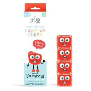 Glo Pals Kostki sensoryczne świecące w wodzie Sammy- zabawka kąpielowa, kolor czerwony 