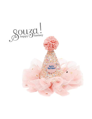 Souza! Souza! Spinka do włosów urodzinowa mini-czapeczka jasnoróżowa 