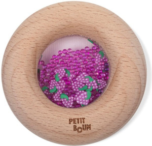 Petit Boum Petit Boum, Drewniana grzechotka sensoryczna, Winogrona 