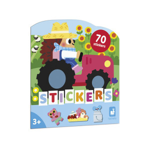 Janod Książeczka do wyklejania z naklejkami 70szt. Farma 3+ 
