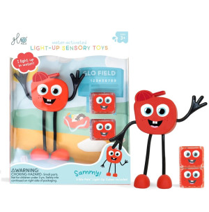 Glo Pals Postać do kąpieli Sammy - zestaw z dwiema kostkami sensorycznymi świecącymi w wodzie 