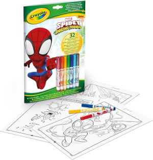 Crayola Crayola Kolorowanka dla dzieci z łamigłówkami i flamastrami Spidey i super-kumple 3+ 
