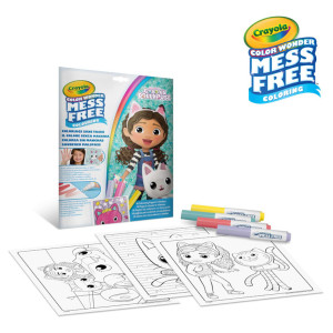 Crayola Crayola Kolorowanka dla dzieci i 4 niebrudzące magiczne flamastry Color Wonder Mess Free Koci Domek Gabi 3+ 