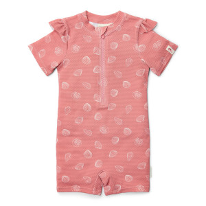 Little Dutch Little Dutch Swimsuit z krótkim rękawem Ocean Treasures Pink - 74/80 