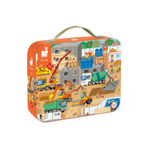 Janod Janod Puzzle w walizce Plac budowy 36 elementów 4+ 