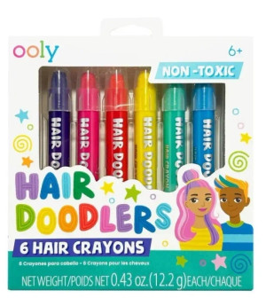 Ooly Kredki do Włosów Hair Doodlers, 6 szt. 