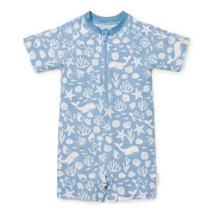 Little Dutch Little Dutch Swimsuit z krótkim rękawem Sea Life Ocean Blue - 98/104 