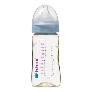 B.box Butelka ze smoczkiem do karmienia niemowląt wykonana z PPSU, 240 ml, błękit 