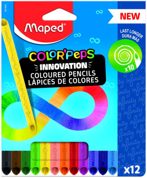 Maped Kredki grafitowe Infinity 12 kolorów w displayu 
