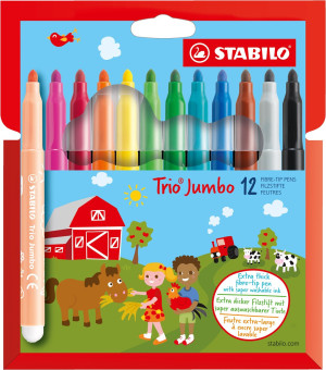 Stabilo STABILO Trio Jumbo flamastry etui kartonowe 12 szt. 