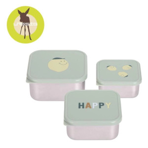 Lassig Lassig Pojemnik na przekąski snackbox ze stali nierdzewnej 3 szt. Happy Fruits Lemon 