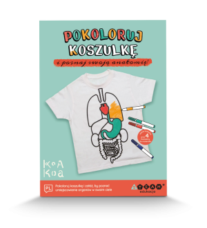 Koa Koa Zabawka naukowa, Koszulka do nauki anatomii i flamastry, rozmiar 128 , Koa Koa 