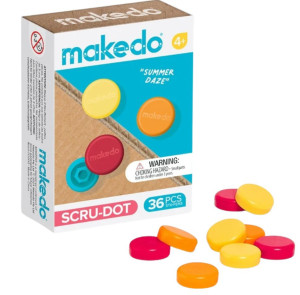 Makedo Ozdobne nakładki na śrubki Scru-Dot Makedo - Summer Daze 36 el. 