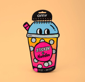 Omy ZESZYT KREATYWNY Z NAKLEJKAMI - BUBBLE TEA 