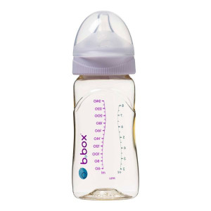 B.box Butelka ze smoczkiem do karmienia niemowląt wykonana z PPSU, 240 ml, piwonia 