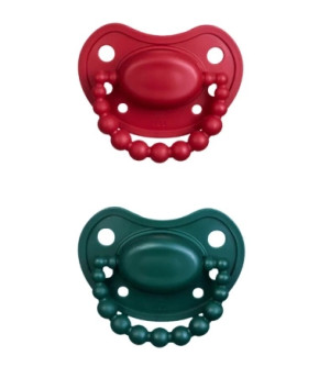 Luu LUU Kids Zestaw smoczków Holy Green i Santa Red 3-6m 