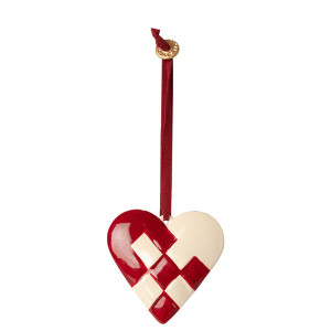 Maileg Dekoracja bożonarodzeniowa - Metal ornament, Large heart - Red 