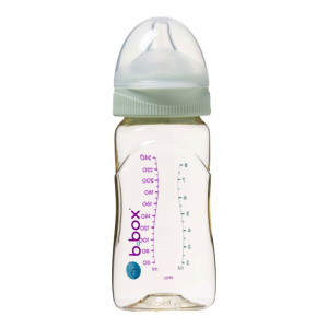 B.box Butelka ze smoczkiem do karmienia niemowląt wykonana z PPSU, 240 ml, szałwia 
