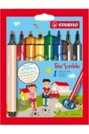 Stabilo Flamastry Trio Scribbi, etui kartonowe, 8 sztuk 