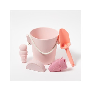 Sunnylife Silikonowy zestaw do zabawy w piasku Pink 
