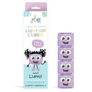 Glo Pals GLO PALS KOSTKI SENSORYCZNE ŚWIECĄCE W WODZIE LUMI- ZABAWKA KĄPIELOWA KOLOR FIOLETOWY 