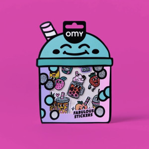 Omy OMY - Naklejki winylowe Big 12szt., bubble tea 