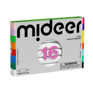 Mideer Markery akrylowe dwustronne 2w1 mideer – 16 kolorów 
