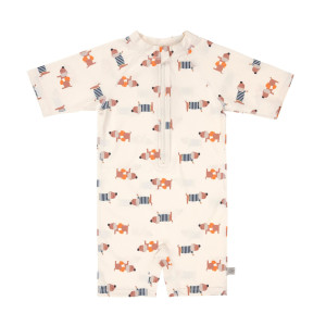Lassig Lassig Kombinezon dziecięcy do pływania z krótkim rękawem UV60 GRS Splash & Fun Beach Dog orange/dark sea rozm. 92 