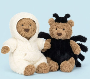 Jellycat Zestaw: Miś Bartłomiej w Kombinezonie + Miś Bartłomiej Pająk (Halloween) 