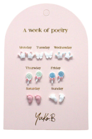 Yuko B Kolczyki „TYDZIEŃ POEZJI” – Baby Shower, 7 par 