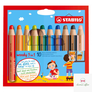 Stabilo Kredki Woody, 3w1, 10 kolorów z temperówką 