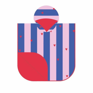 Quut QUUT Dwustronne poncho kąpielowe dla dzieci Cherry Red 