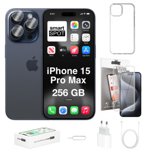 iPhone 15 Pro Max 256GB ZESTAW 7w1 Tytan błękitny