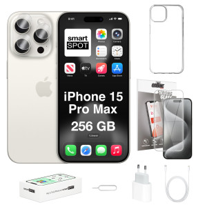 iPhone 15 Pro Max 256GB ZESTAW 7w1 Tytan biały