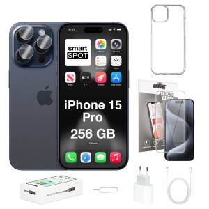 iPhone 15 Pro 256GB ZESTAW 7w1 Tytan błękitny