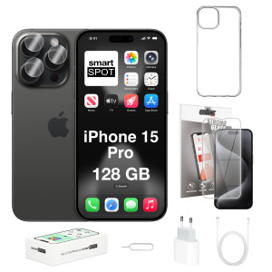 iPhone 15 Pro 128GB ZESTAW 7w1 Tytan czarny