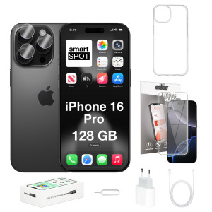 iPhone 16 Pro 128GB ZESTAW 7w1 128 GB Tytan czarny