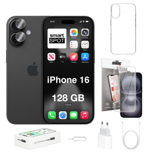 iPhone 16 128GB 100% kondycji baterii ZESTAW 7w1 128 GB Czarny