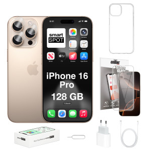 iPhone 16 Pro 128GB ZESTAW 7w1 128 GB Tytan pustynny