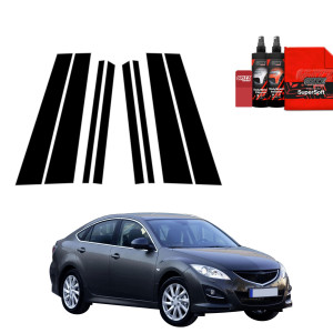 8w1 Czarna folia na słupki do Mazda 6 2 Sedan 4D (2010-2013)