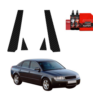 2w1 Folia karbonowa na słupki do Audi A4 B6 Sedan (2000-2006)